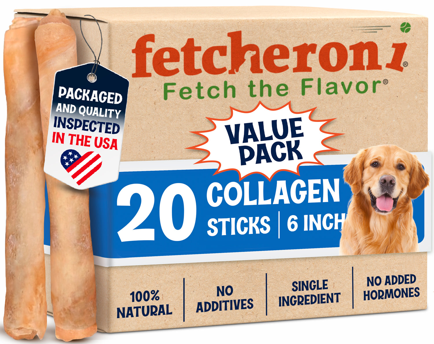 6-Inch Beef Collagen Sticks