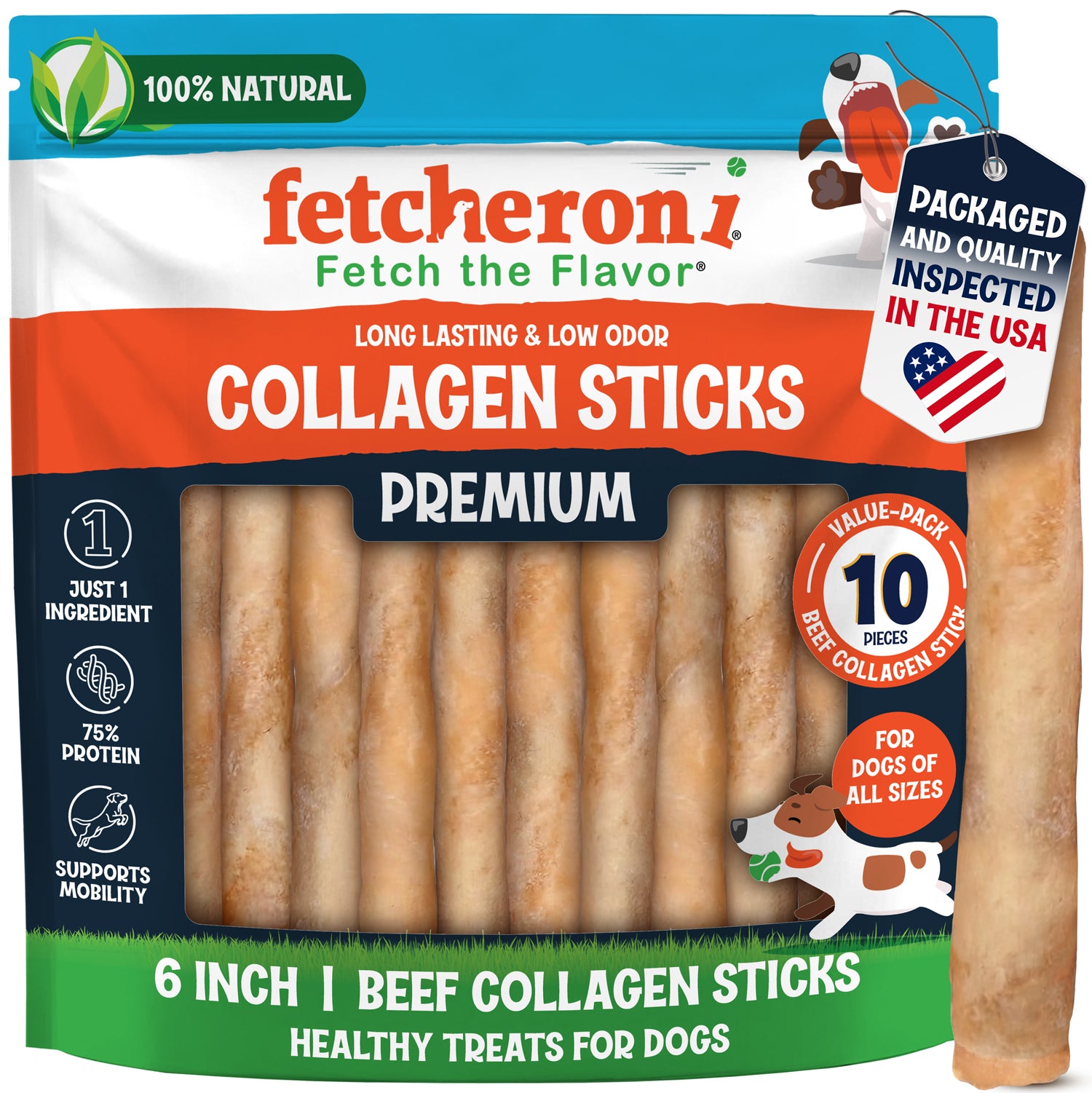 6-Inch Beef Collagen Sticks