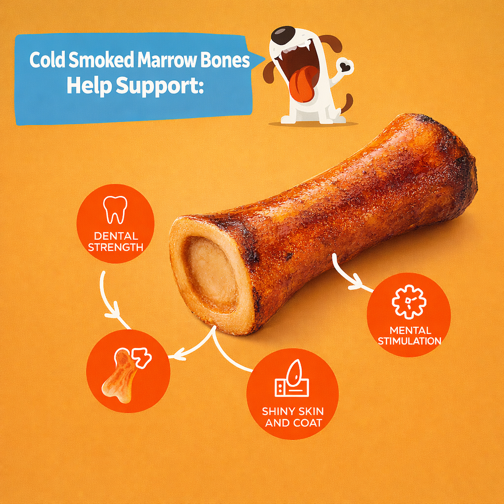 Cold Smoked Marrow Bones Help Support benefits infographic